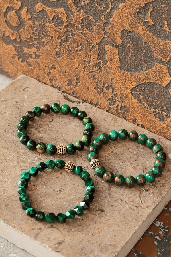 Brazalete Ojo de Tigre Verde 8mm - Tayrona Accesorios