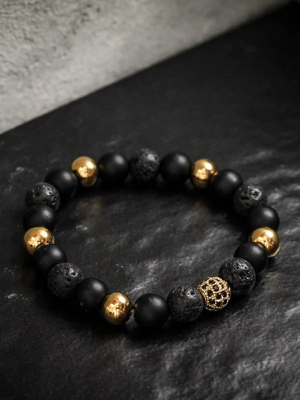 Brazalete Onyx Dorado 8mm - Tayrona Accesorios