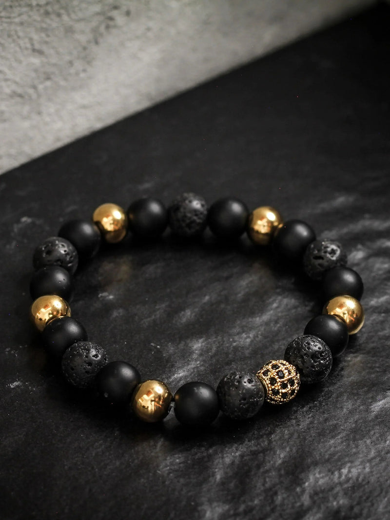 Brazalete Onyx Dorado 8mm - Tayrona Accesorios