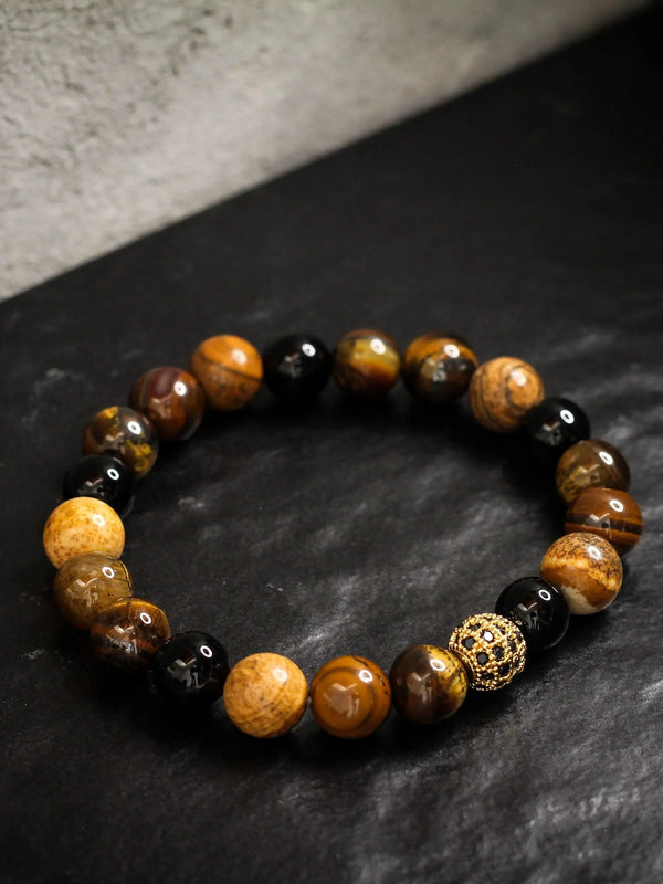 Brazalete Tigre Onyx 8mm - Tayrona Accesorios
