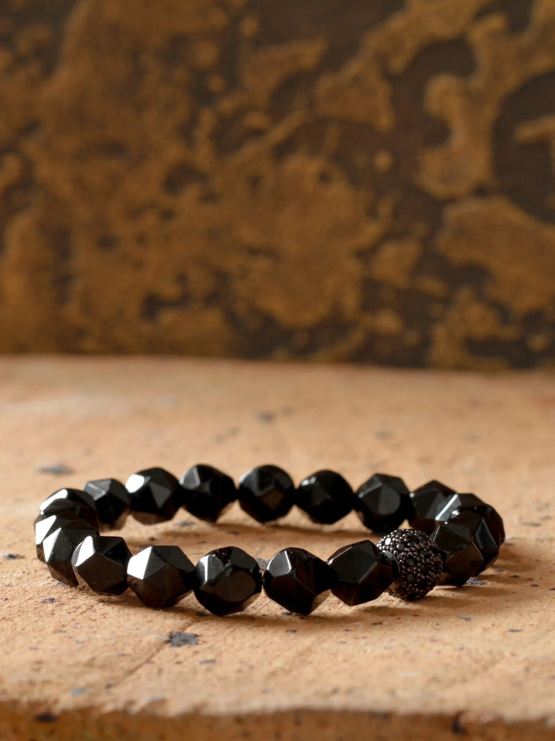 Brazalete Onyx Facetado 8mm