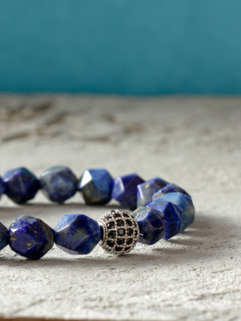 Brazalete Lapislazuli Facetado 8mm