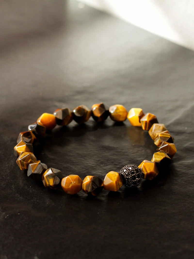 Brazalete Ojo de Tigre Facetado 8mm