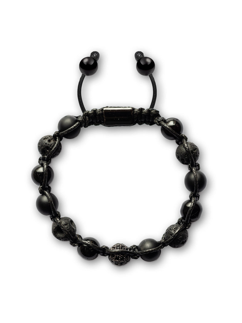 Brazalete All Black Macramé 8mm