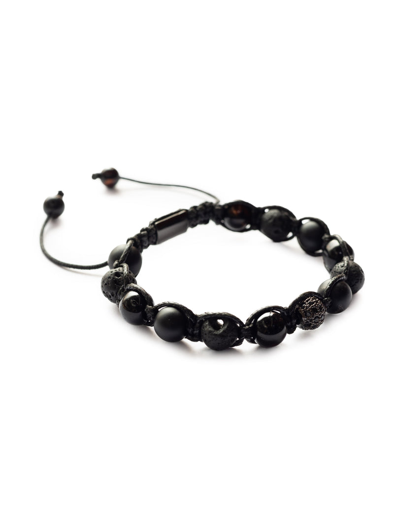 Brazalete All Black Macramé 8mm