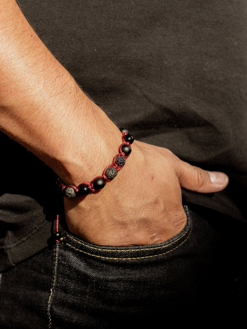 Brazalete All Black Macramé 8mm