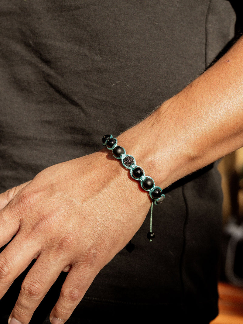 Brazalete All Black Macramé 8mm