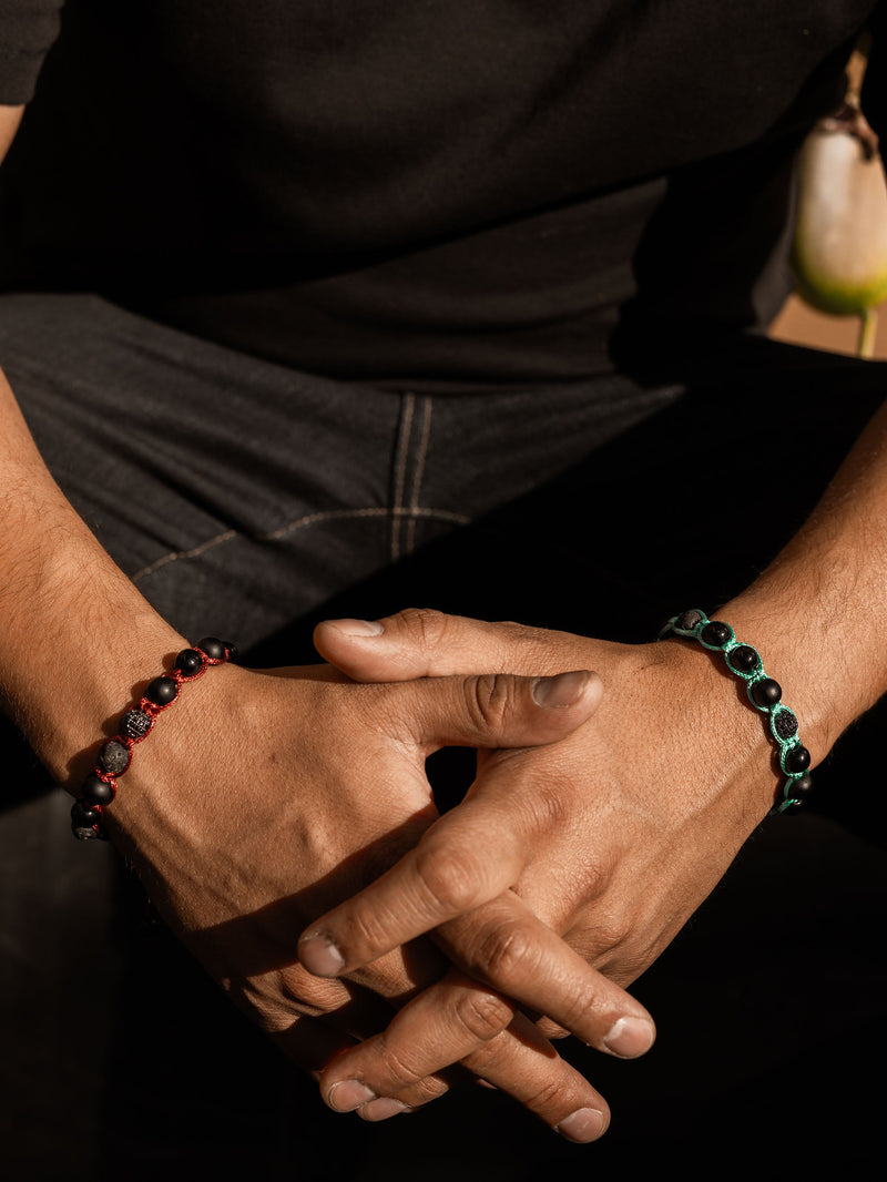Brazalete All Black Macramé 8mm
