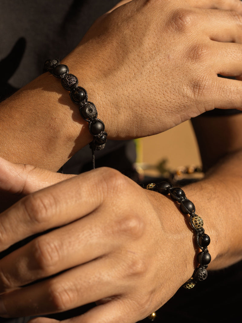 Brazalete All Black Macramé 8mm