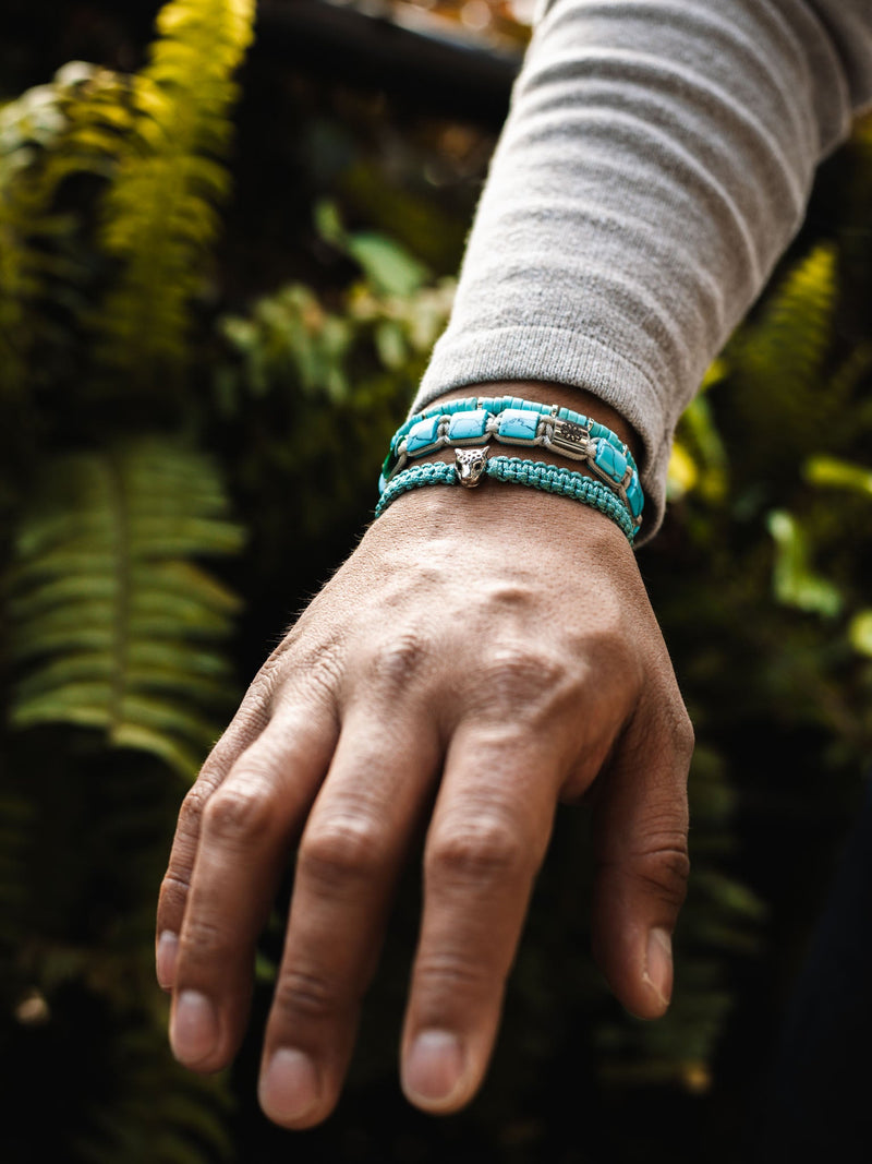 Brazalete Turquesa 4mm Heishi