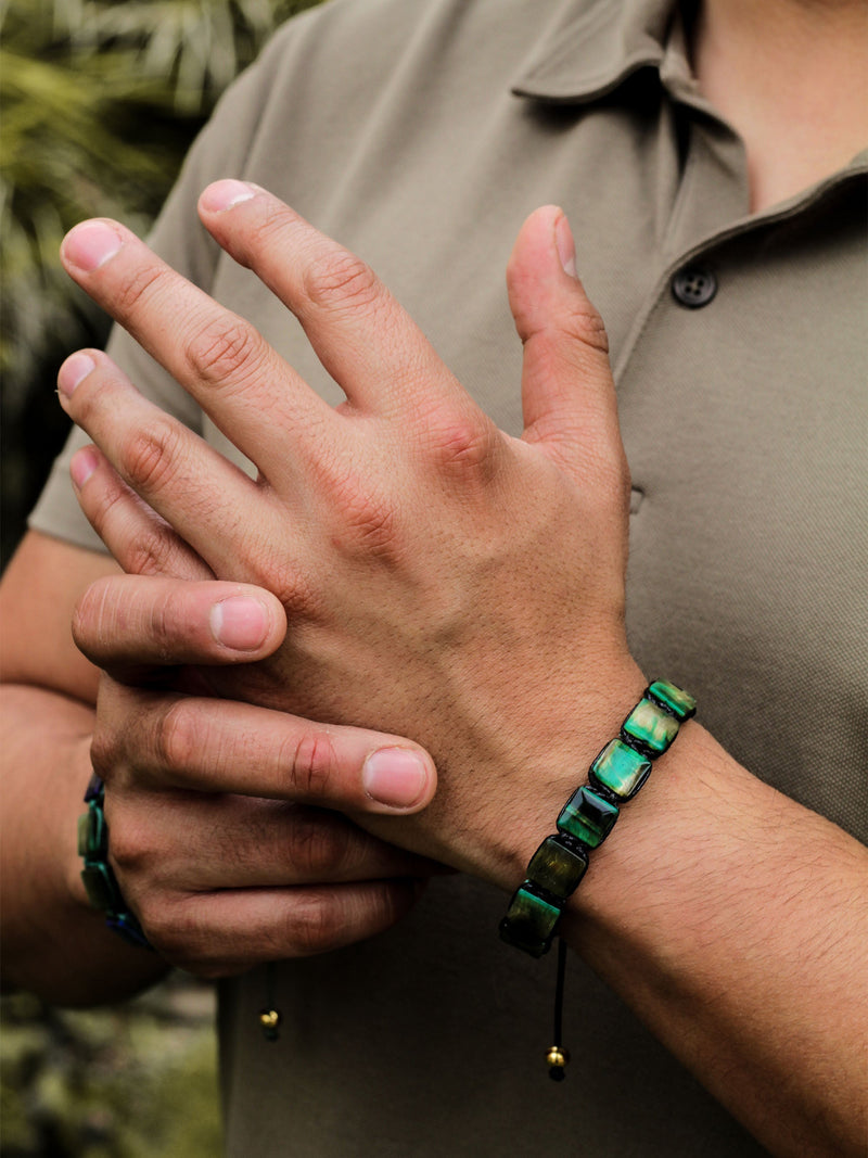 Brazalete Ojo de Tigre Verde 10mm