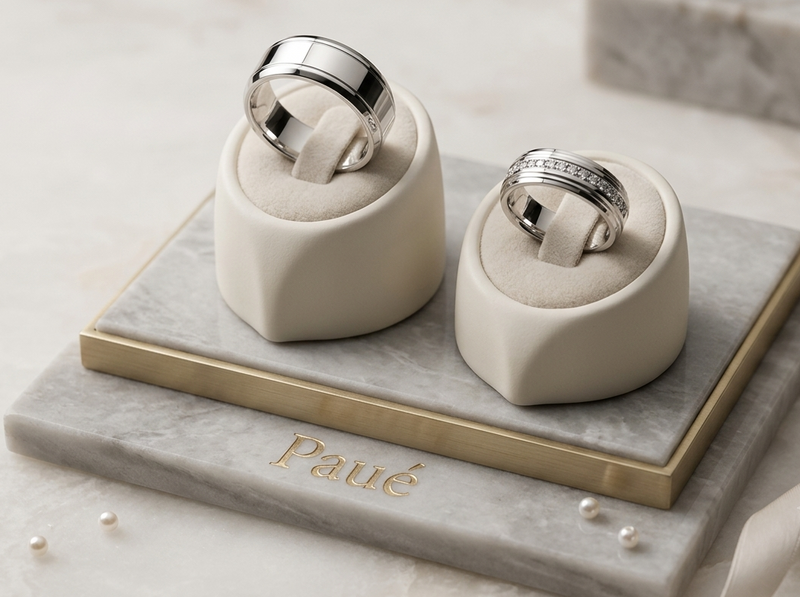 Argollas de Matrimonio Elaris Oro Blanco 18k