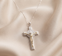 Dije Cruz Devoción En Plata 925