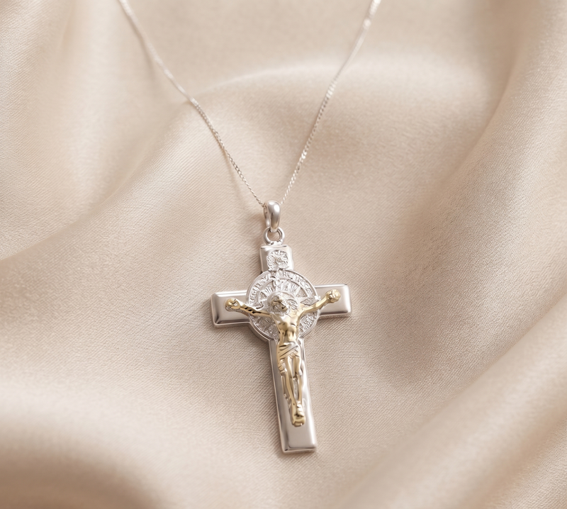 Dije Cruz Devoción En Plata 925