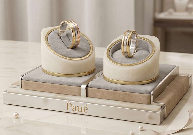 Argollas de Matrimonio Rive Élite Oro, Oro Blanco y Oro Rosa 18k
