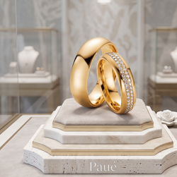 Argollas Diamond Line Oro 18k