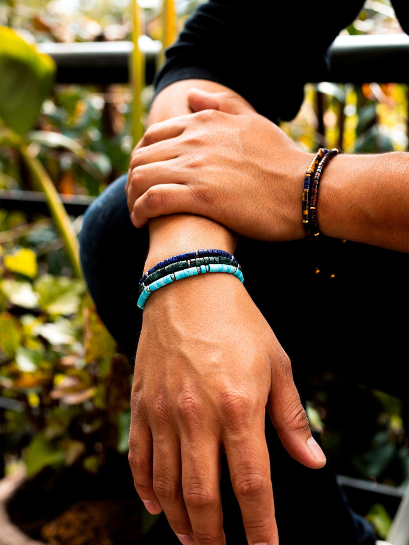 Brazalete Turquesa 4mm Heishi