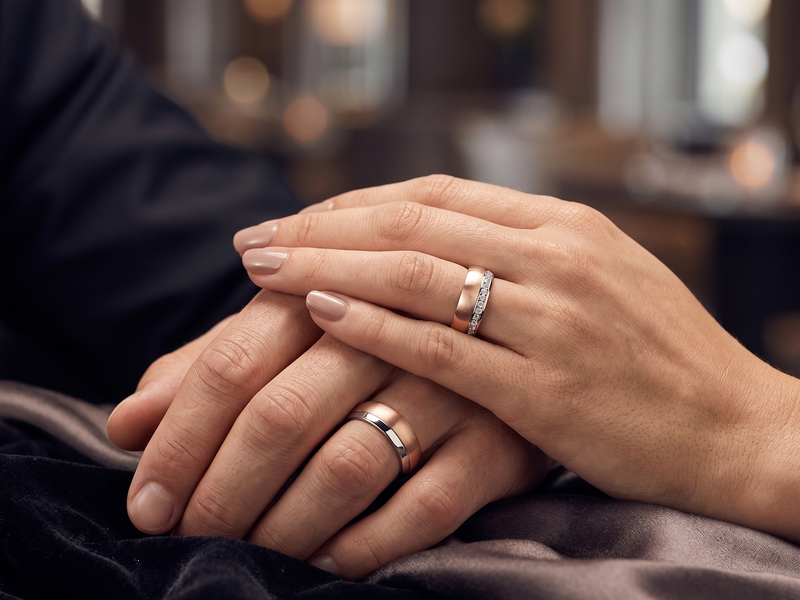 Argollas de Matrimonio Sempiterno Oro Blanco y Oro Rosa 18k