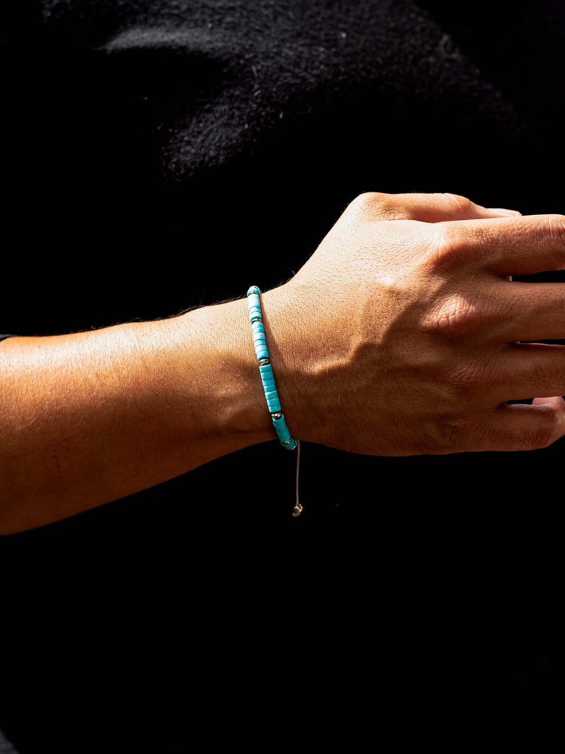 Brazalete Turquesa 4mm Heishi