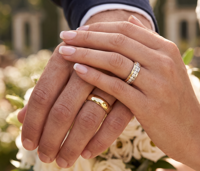 Argollas de Matrimonio Serein Oro y Oro Blanco 18k