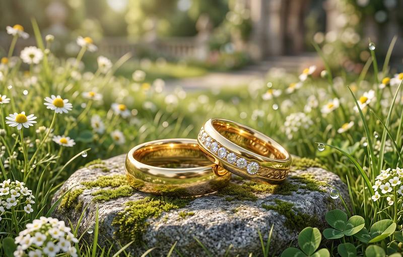 Argollas de Matrimonio Amanecer Dorado oro 18k