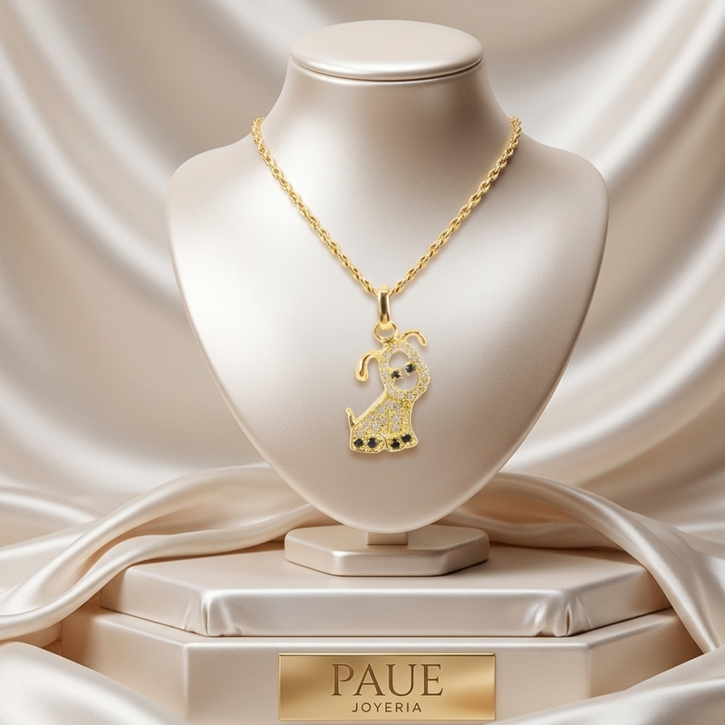 Dije Perrito con Zircones Calissa Oro 18k