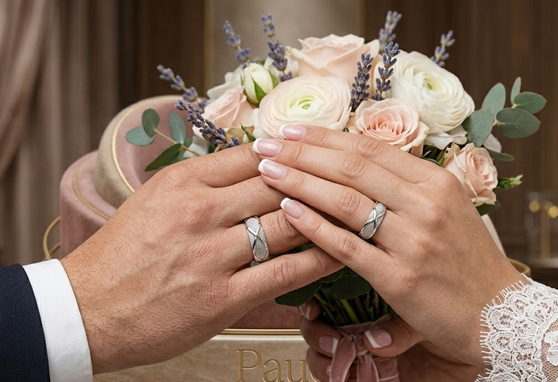 Argollas de Matrimonio Nué Oro Blanco 18k