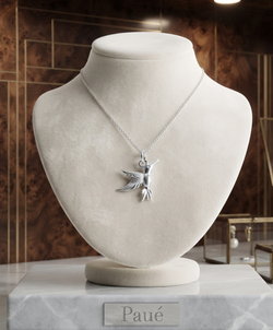 Dije Colibrí Chapado En Plata 925
