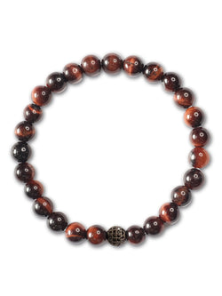 Brazalete Ojo de Tigre Rojo 6mm - Tayrona Accesorios