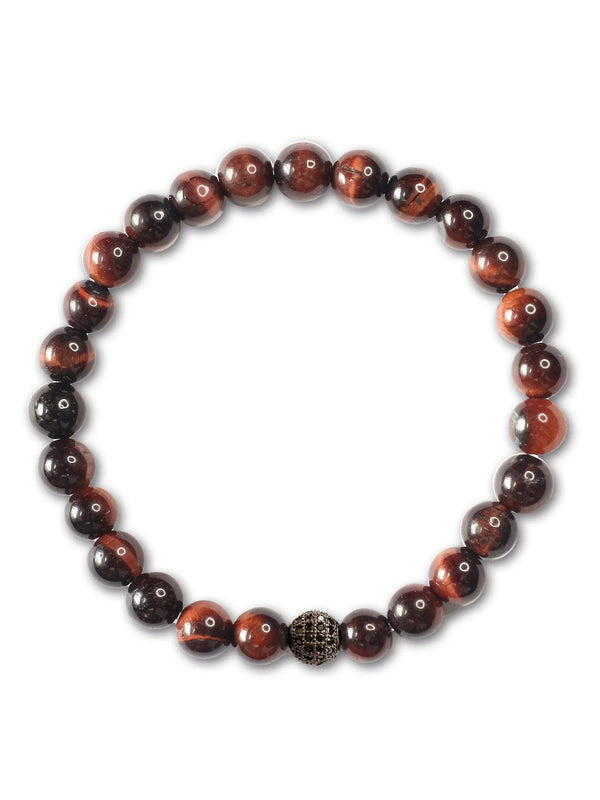 Brazalete Ojo de Tigre Rojo 6mm - Tayrona Accesorios