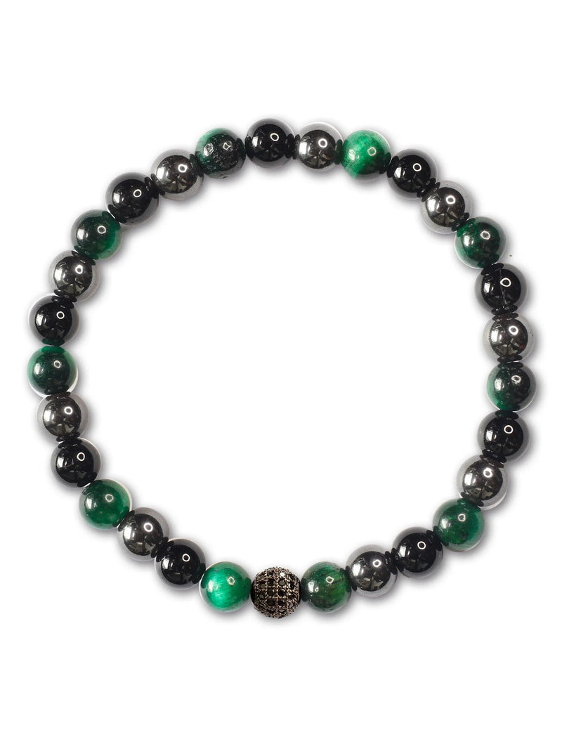 Brazalete Tayrona Tigre Verde 6mm - Tayrona Accesorios