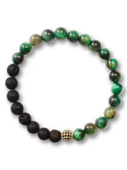 Brazalete Tigre Verde Volcán 6mm - Tayrona Accesorios