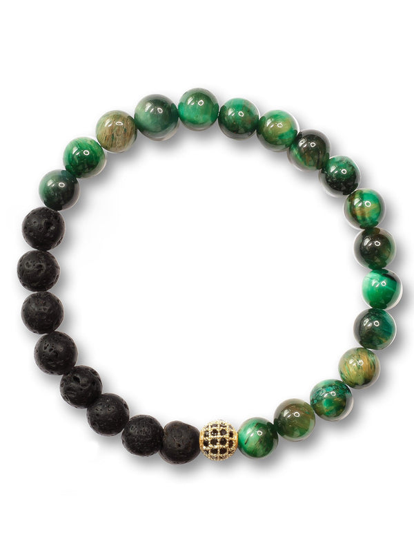 Brazalete Tigre Verde Volcán 6mm - Tayrona Accesorios