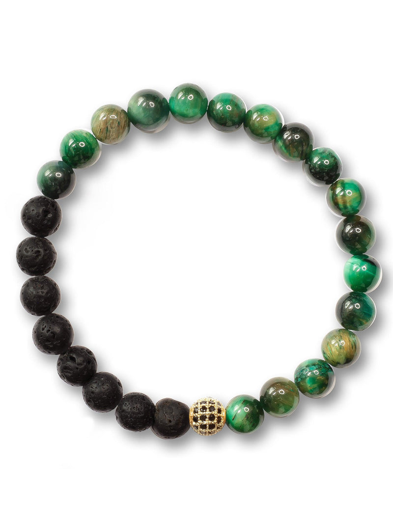 Brazalete Tigre Verde Volcán 6mm - Tayrona Accesorios