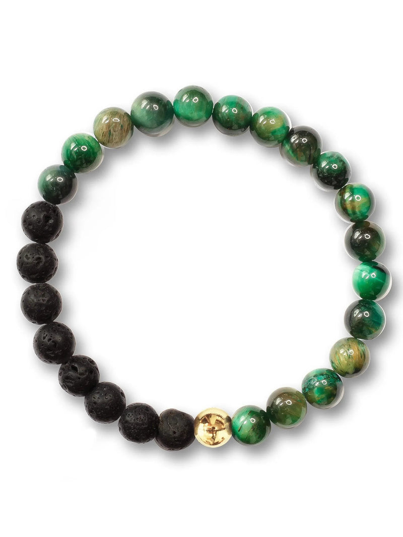 Brazalete Tigre Verde Volcán 6mm - Tayrona Accesorios