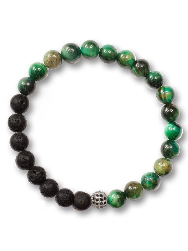 Brazalete Tigre Verde Volcán 6mm - Tayrona Accesorios