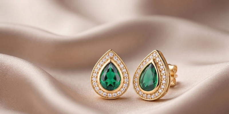 Aretes Gotiu En Esmeralda