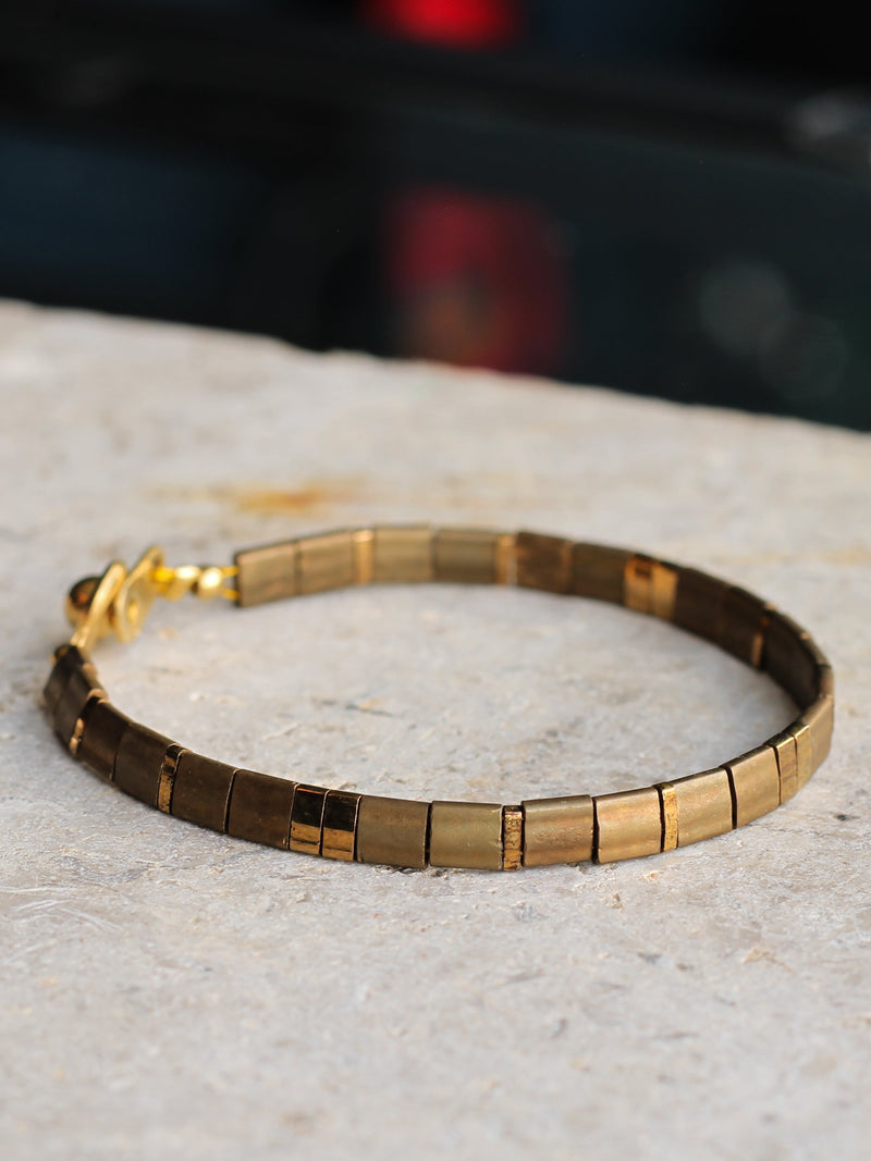 Brazalete Miyuki Tila El Dorado 5mm