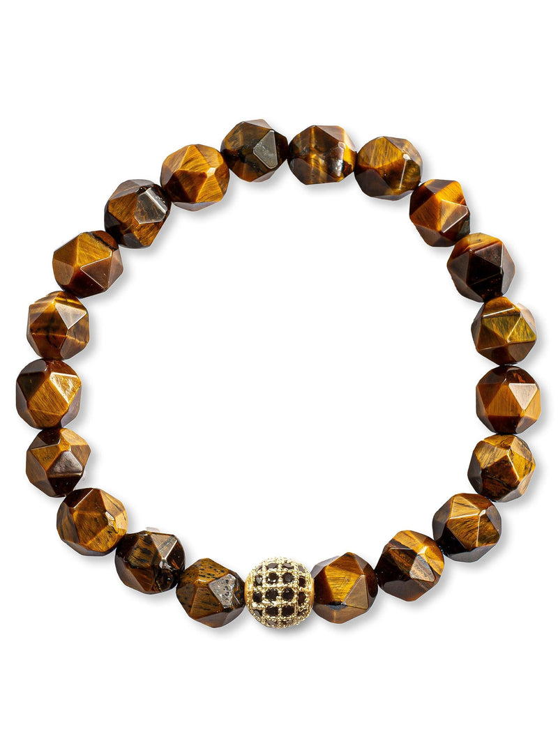 Brazalete Ojo de Tigre Facetado 8mm - Tayrona Accesorios