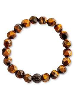Brazalete Ojo de Tigre Facetado 8mm - Tayrona Accesorios
