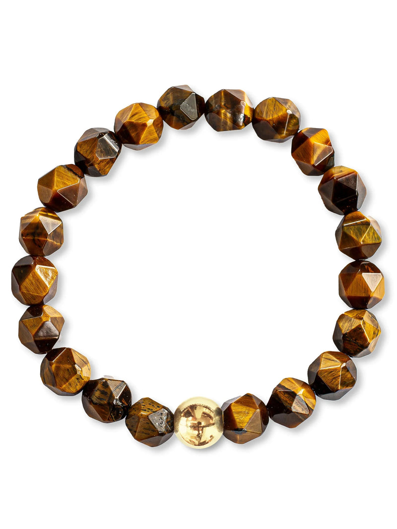 Brazalete Ojo de Tigre Facetado 8mm