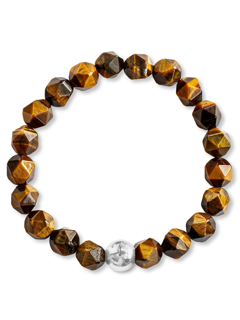 Brazalete Ojo de Tigre Facetado 8mm