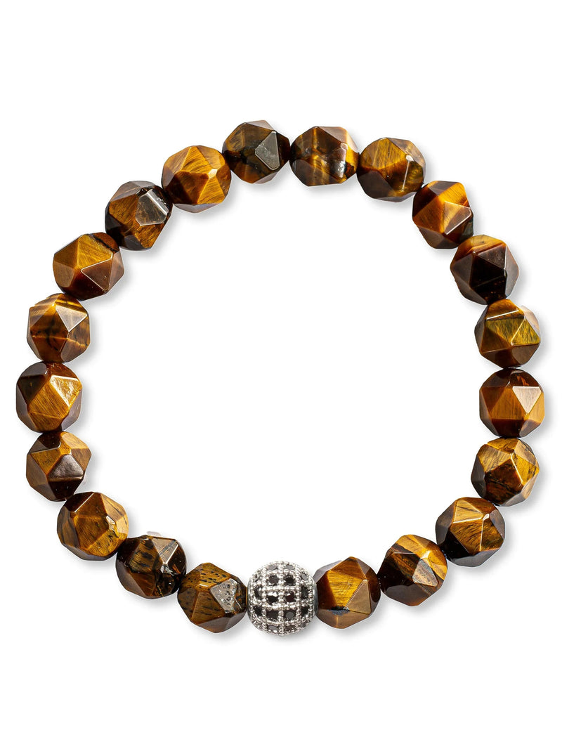 Brazalete Ojo de Tigre Facetado 8mm