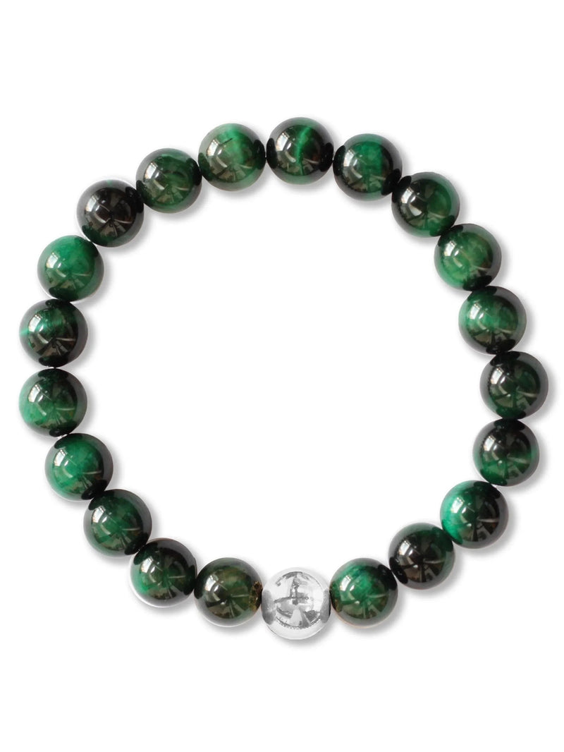 Brazalete Ojo de Tigre Verde 8mm - Tayrona Accesorios