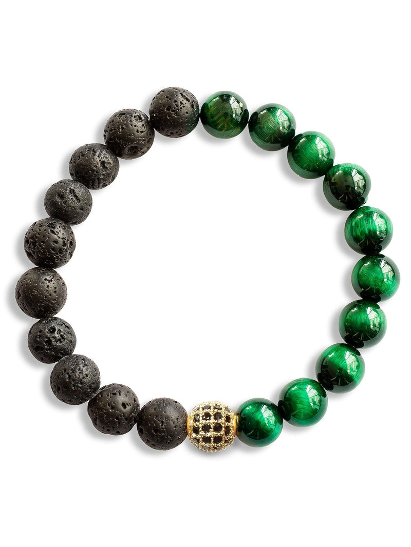 Brazalete Tigre Verde Volcán 8mm - Tayrona Accesorios