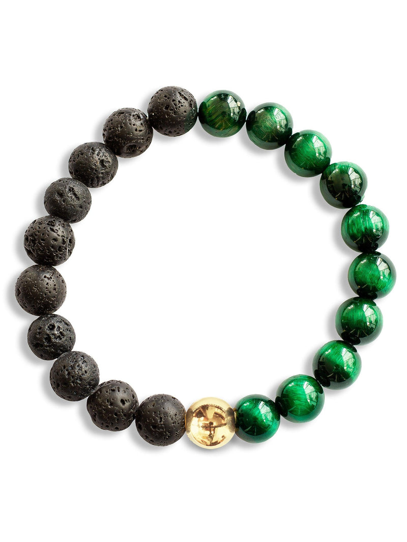 Brazalete Tigre Verde Volcán 8mm - Tayrona Accesorios