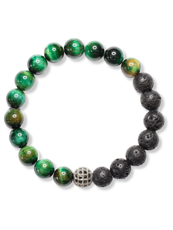 Brazalete Tigre Verde Volcán 8mm - Tayrona Accesorios