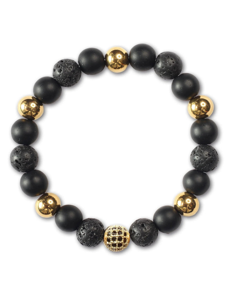 Brazalete Onyx Dorado 8mm - Tayrona Accesorios
