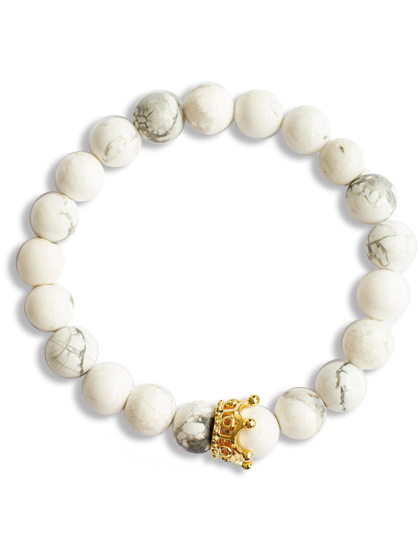 Brazalete Pareja Howlite 8mm - Tayrona Accesorios