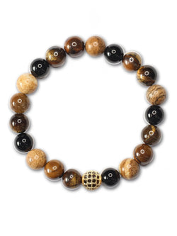 Brazalete Tigre Onyx 8mm - Tayrona Accesorios